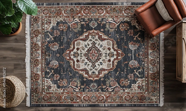 Fototapeta Seamless floral tile patterns combining cultural, modern