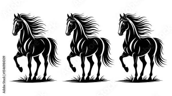 Fototapeta horse silhouette vector
