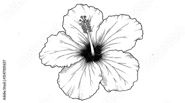Obraz A flower with a white center and a black stem