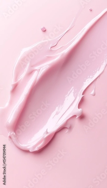 Obraz Swatches white cream moisturizer splash on pink solid background