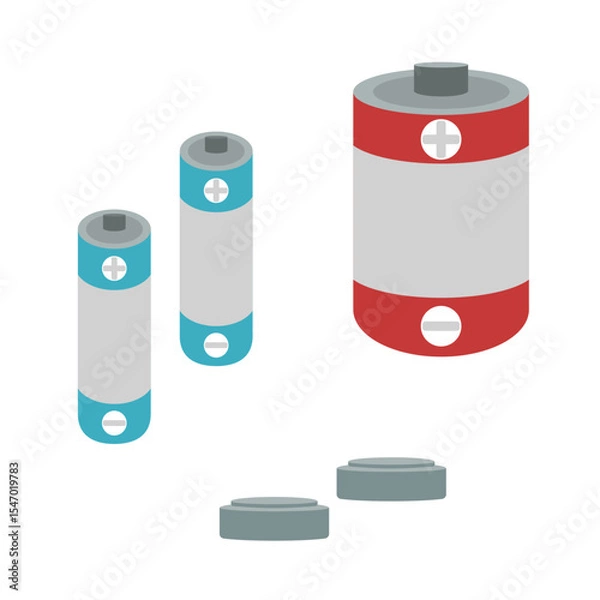 Obraz 乾電池のイラスト素材セット