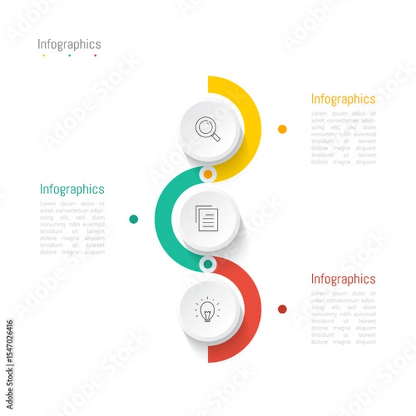 Fototapeta Infographic 3 options design elements for your business data. Vector Illustration.