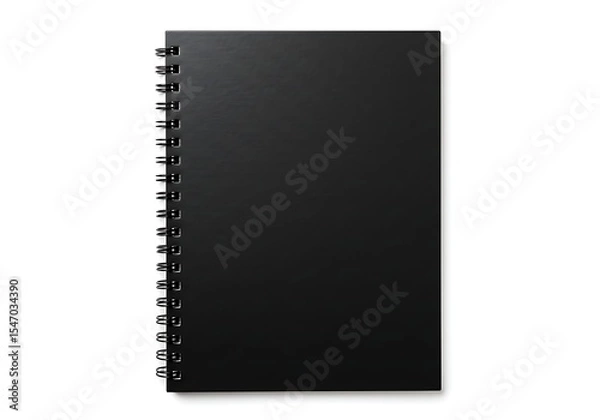 Obraz Close up of a black spiral notebook