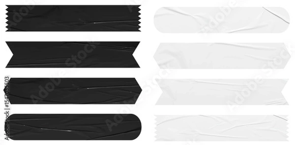Obraz Vector black and white paper stickers texture background banners labels tags of different shapes template design