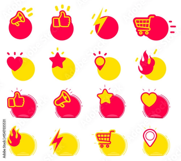 Obraz Vector business icons modern labels and tags ribbons banners stickers elements creative design