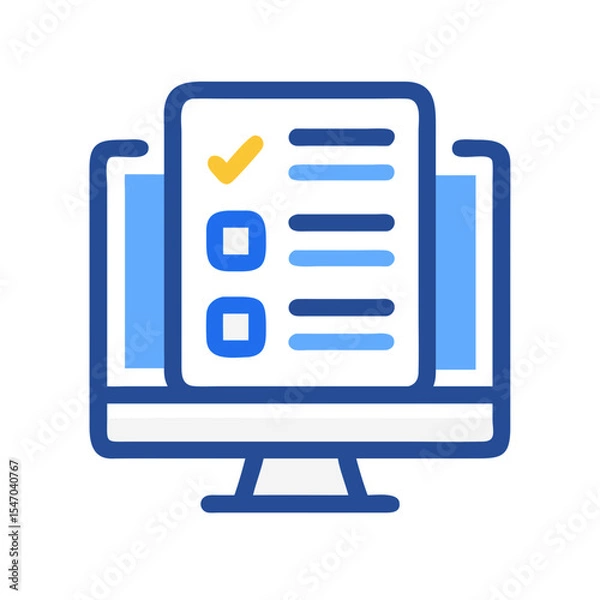 Fototapeta Computer Screen Displaying a Checklist for Task Management