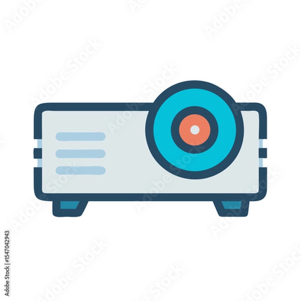 Fototapeta Digital projector vector icon with vibrant color palette