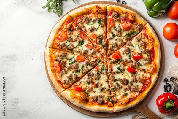 Obraz slice of pizza on white background