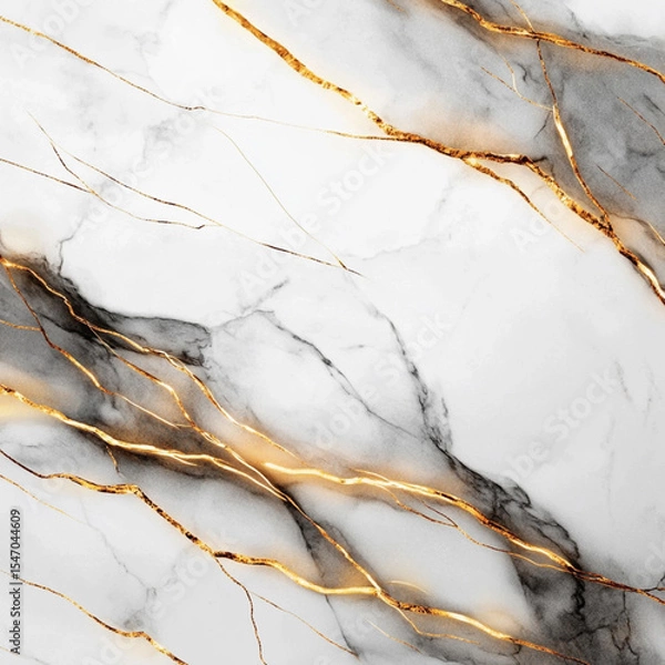Obraz white marble with golden lines background