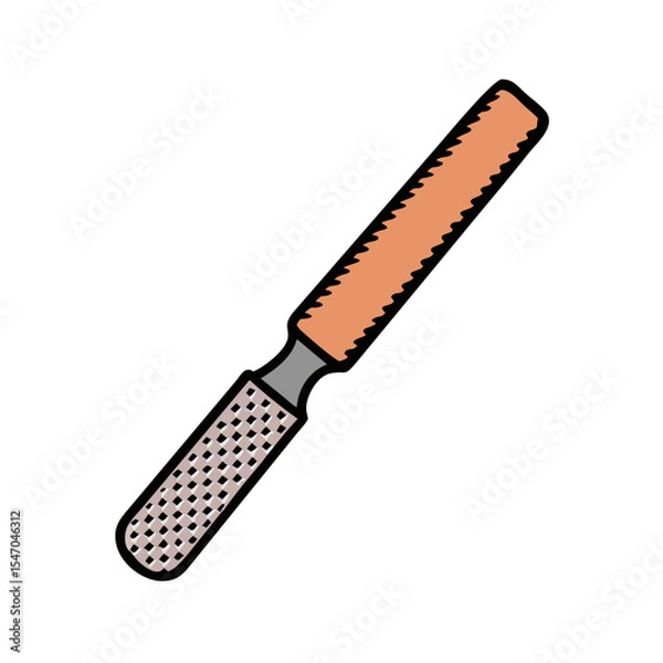 Fototapeta Orange and grey rasp tool on a black background