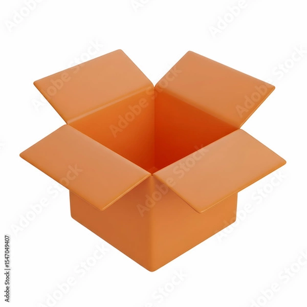 Fototapeta Durable Orange Cardboard Moving Box for Packing and Storage