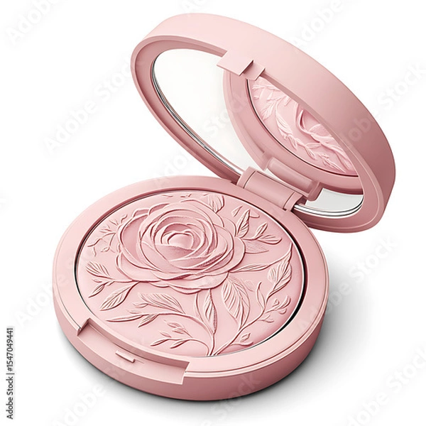 Fototapeta Illustrations of cosmetic products and teenage models in various makeup scenarios, isolated on white background for commercial beauty and skincare concepts.