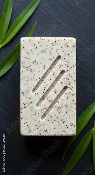 Fototapeta Elegant Speckled Soap Bar with Modern Design for Skincare