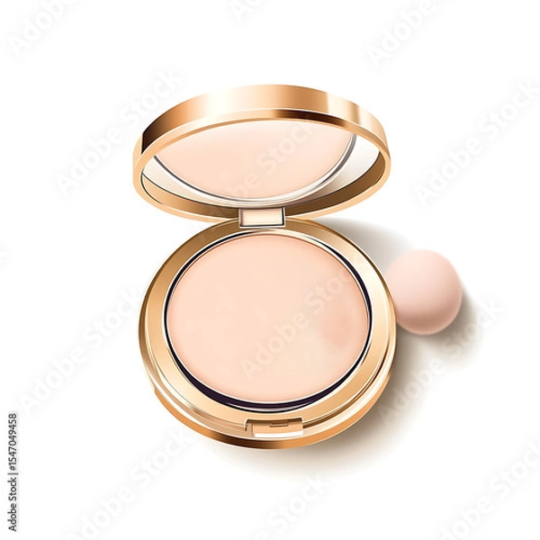 Fototapeta Illustrations of cosmetic products and teenage models in various makeup scenarios, isolated on white background for commercial beauty and skincare concepts.