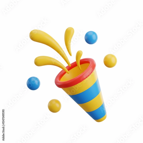 Fototapeta Colorful Cone Toy with Splashing Balls for Kids