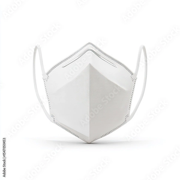 Fototapeta White protective face mask with ear loops for safety
