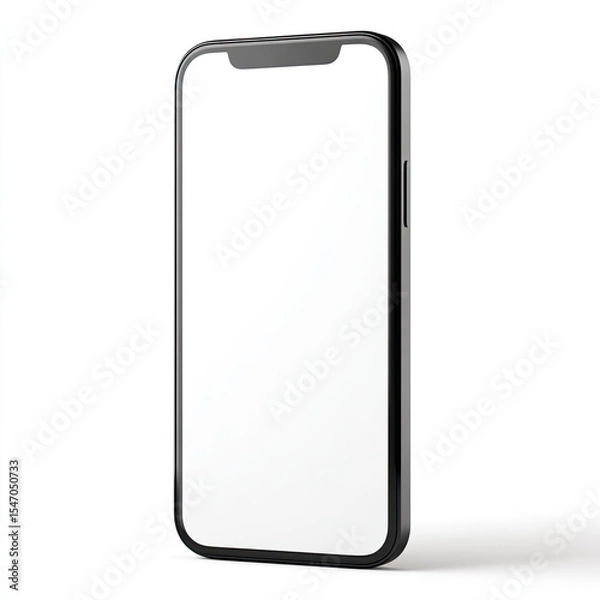 Fototapeta Smartphone with blank screen isolated on white background