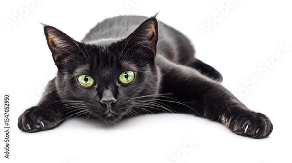 Fototapeta Black cat lying down