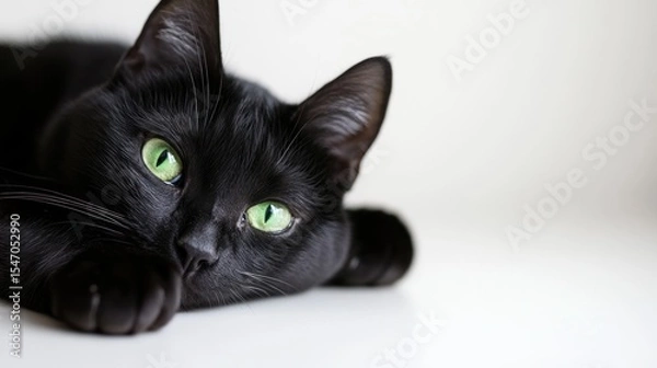 Fototapeta Black cat resting