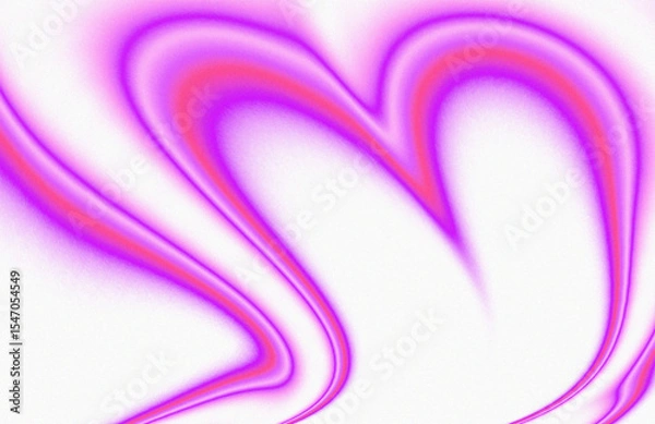 Fototapeta Dynamic purple swirls create vivid abstract pattern with noise grain texture flowing on white background with copy space for modern design illustration