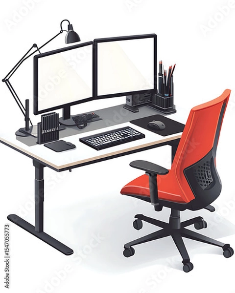 Fototapeta A comprehensive visual concept of office syndrome symptoms.