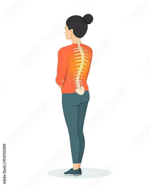 Fototapeta A comprehensive visual concept of office syndrome symptoms.