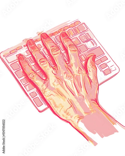 Fototapeta A comprehensive visual concept of office syndrome symptoms.