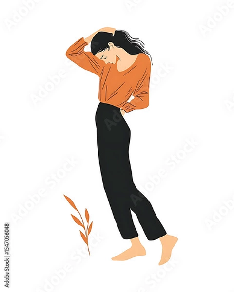 Fototapeta A comprehensive visual concept of office syndrome symptoms.