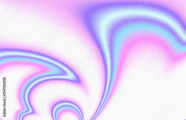 Fototapeta Dreamy pastel wavy swirls fluids patterns in purple, blue, pink colors flowing on white noise background for dynamic abstract wallpaper, backdrop, banner design
