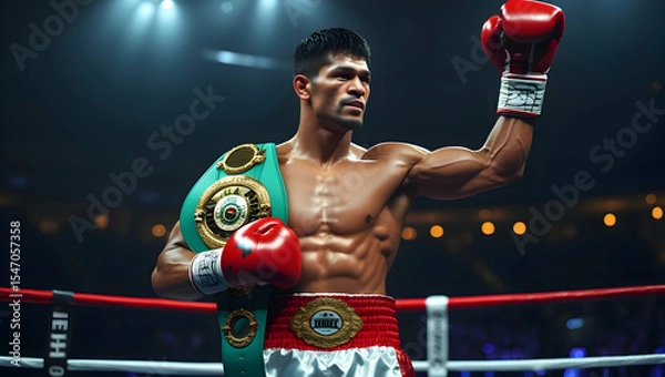 Obraz Triumph of the Champion A Victory Story in Boxing Achieving Greatness and Success