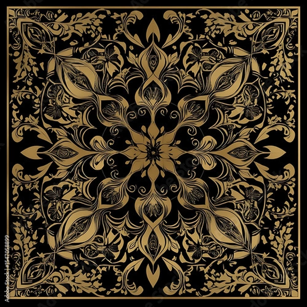 Fototapeta Seamless tile patterns combining cultural, modern, and botanical inspirations for commercial vector.