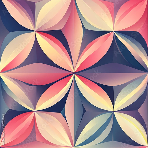 Fototapeta Seamless tile patterns combining cultural, modern, and botanical inspirations for commercial vector.