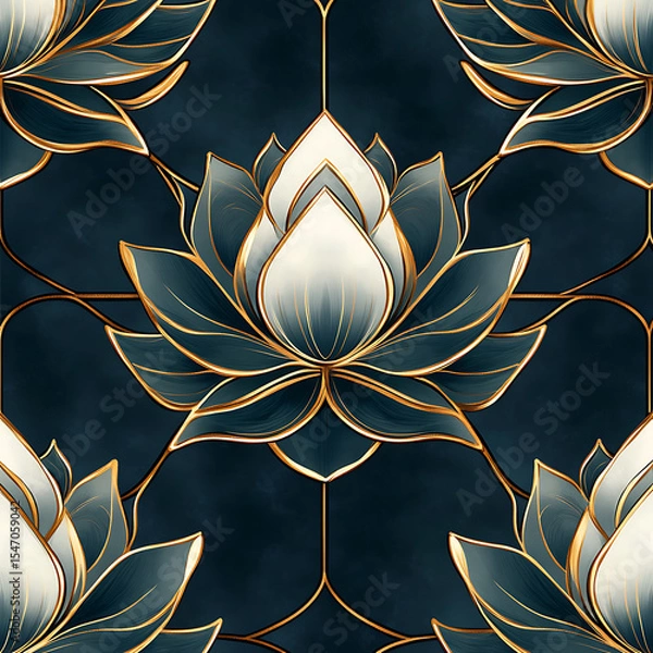 Fototapeta Seamless tile patterns combining cultural, modern, and botanical inspirations for commercial vector.