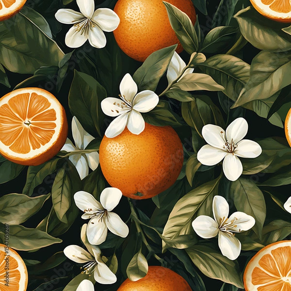 Fototapeta Seamless tile patterns combining cultural, modern, and botanical inspirations for commercial vector.
