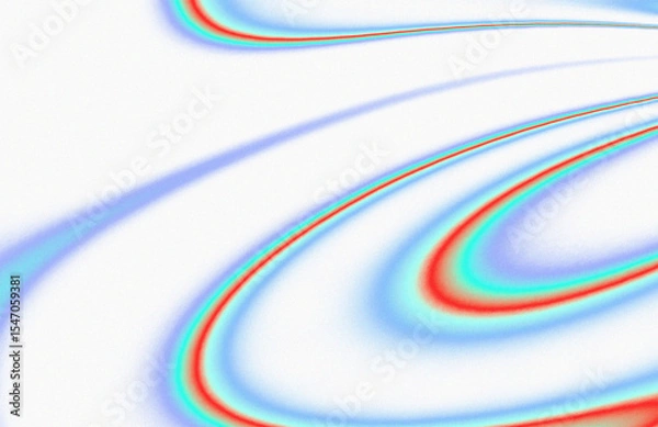 Fototapeta Colorful perspective curved lines patterns flowing on white background and noise texture for motion, creative, modern, energy, abstract design