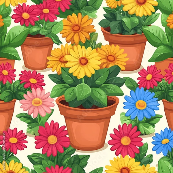 Fototapeta Seamless tile patterns combining cultural, modern, and botanical inspirations for commercial vector.