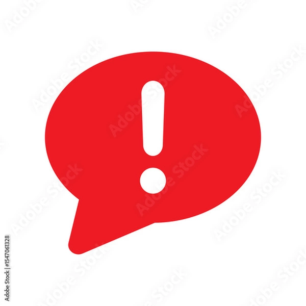 Fototapeta speech bubble with exclamation mark icon