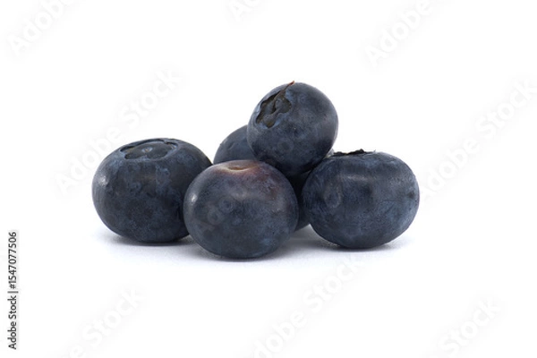 Obraz Close-Up of Fresh Blueberries Isolated on a Clean White Background