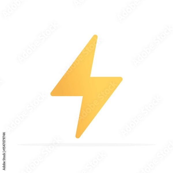 Fototapeta Lightning bolt icon, colored flat vector. Modern and minimalist design.