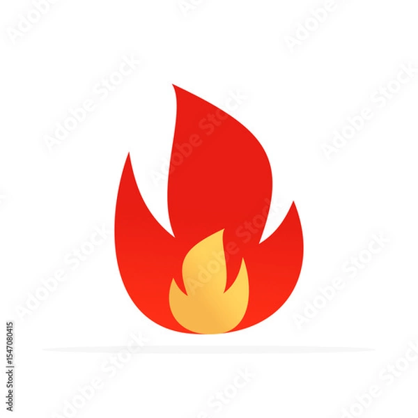 Fototapeta Flame icon, colored flat vector. Modern and minimalist design.