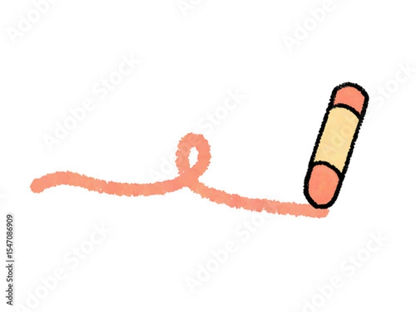 Fototapeta クレヨンで描いたクレヨンで線を引いたイラスト(オレンジ)