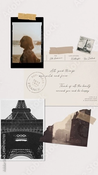 Obraz Aesthetic Paris travel mood board  collage