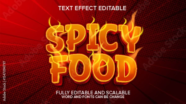 Obraz spicy food text effect vector editable