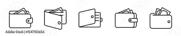 Fototapeta Wallet vector icons set in different style