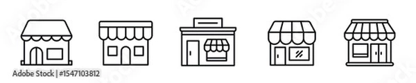 Fototapeta Set of store icons line design