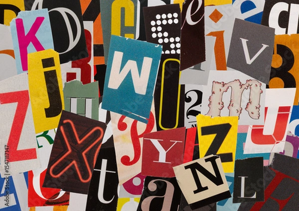 Fototapeta Ransom cut out letters background image