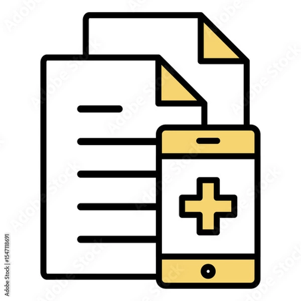 Fototapeta イラストアイコン素材：医療ファイル	
