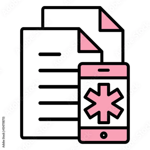 Fototapeta イラストアイコン素材：医療ファイル	
