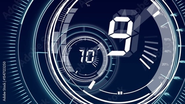 Fototapeta Interface dial countdown with timer in blue background