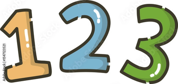 Obraz Numbers 1, 2,3 illustration